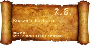 Kucsora Barbara névjegykártya