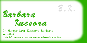 barbara kucsora business card